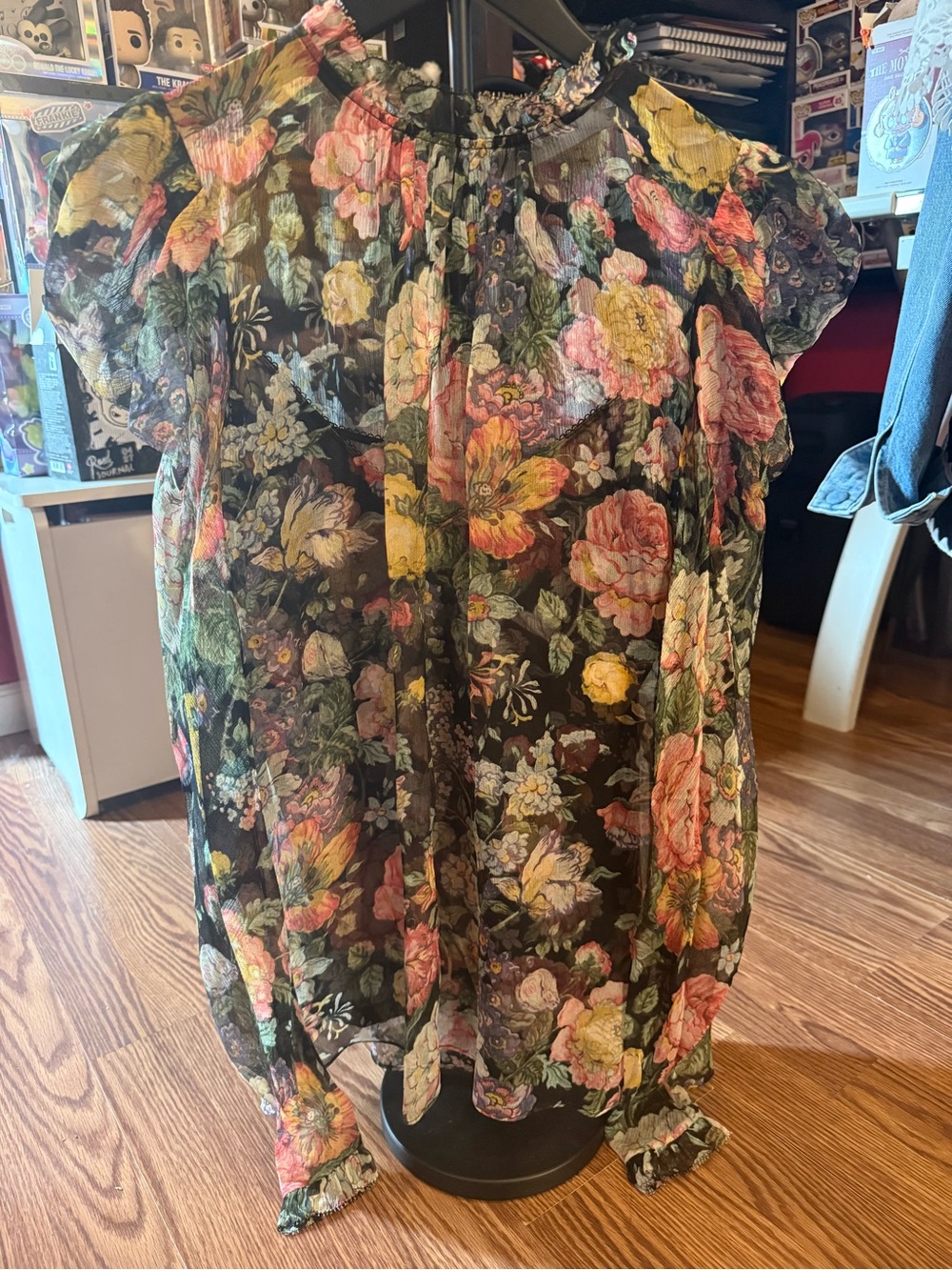 Zimmermann shirt and tank set. Chiffon silk. Puffed sleeves. Worn once - Picture 1 of 10